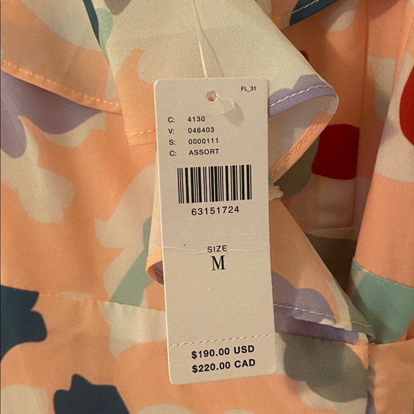 NWT. Anthropologie Peach Floral High Low Dress - Picture 4 of 12